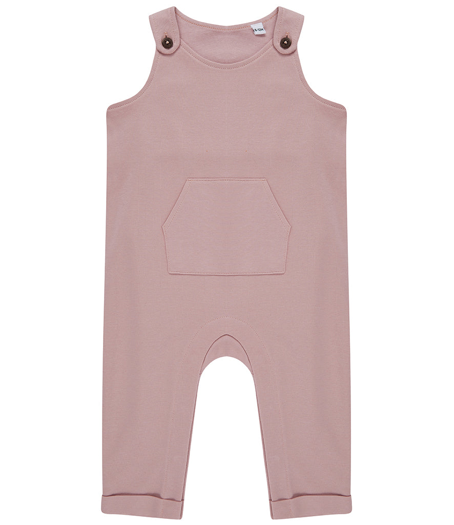 Custom Appliqué Embroidery Organic Cotton Dungarees with Floral Details and Horn-Button Fastening by Flossie & George at brixbailey.com
