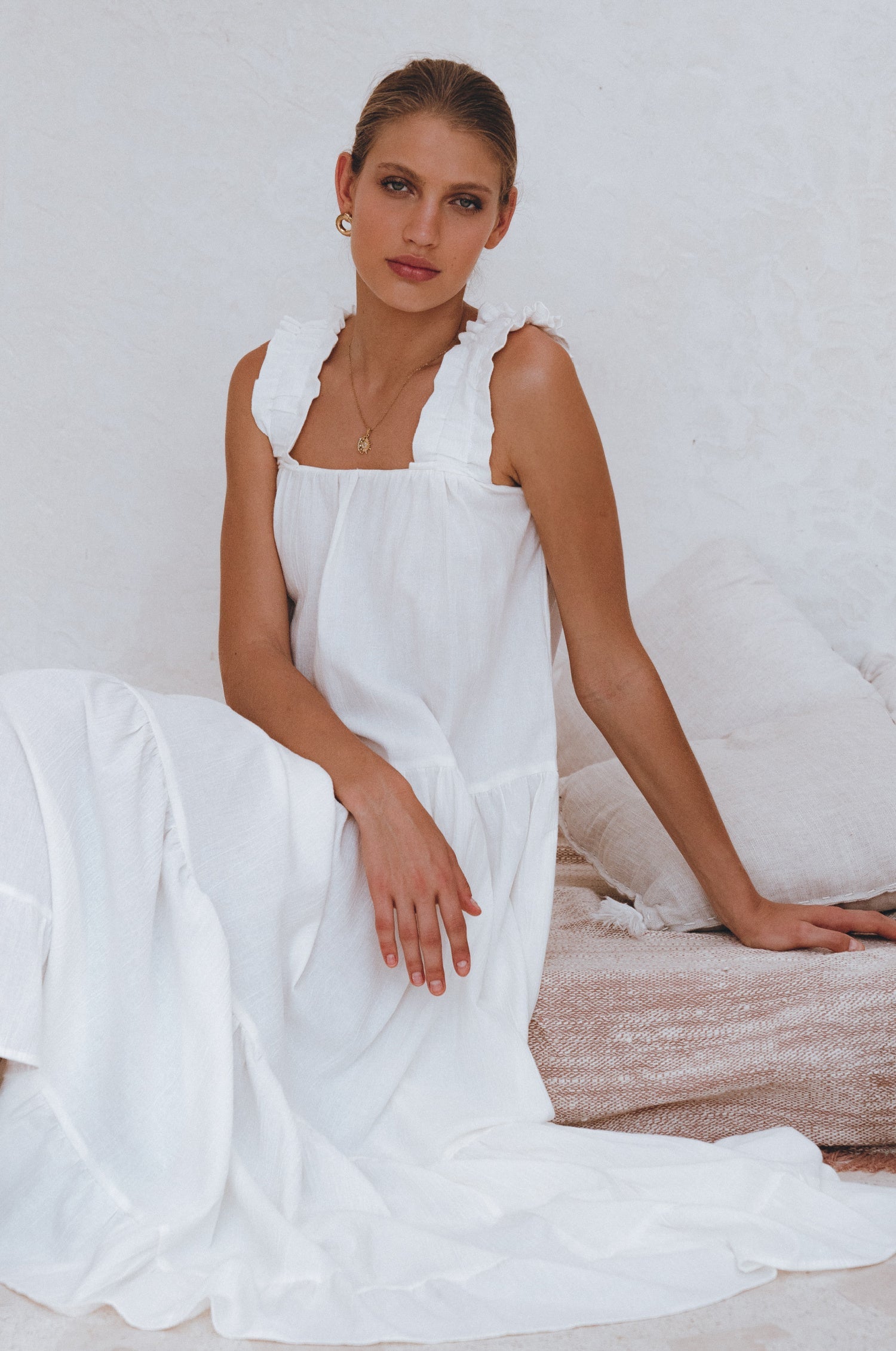 La Palma Linen Maxi Dress-4