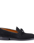 Black Suede Laced Loafers, Welted Leather Sole