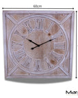 Large Square Wooden Clock 60cm 2 Colours