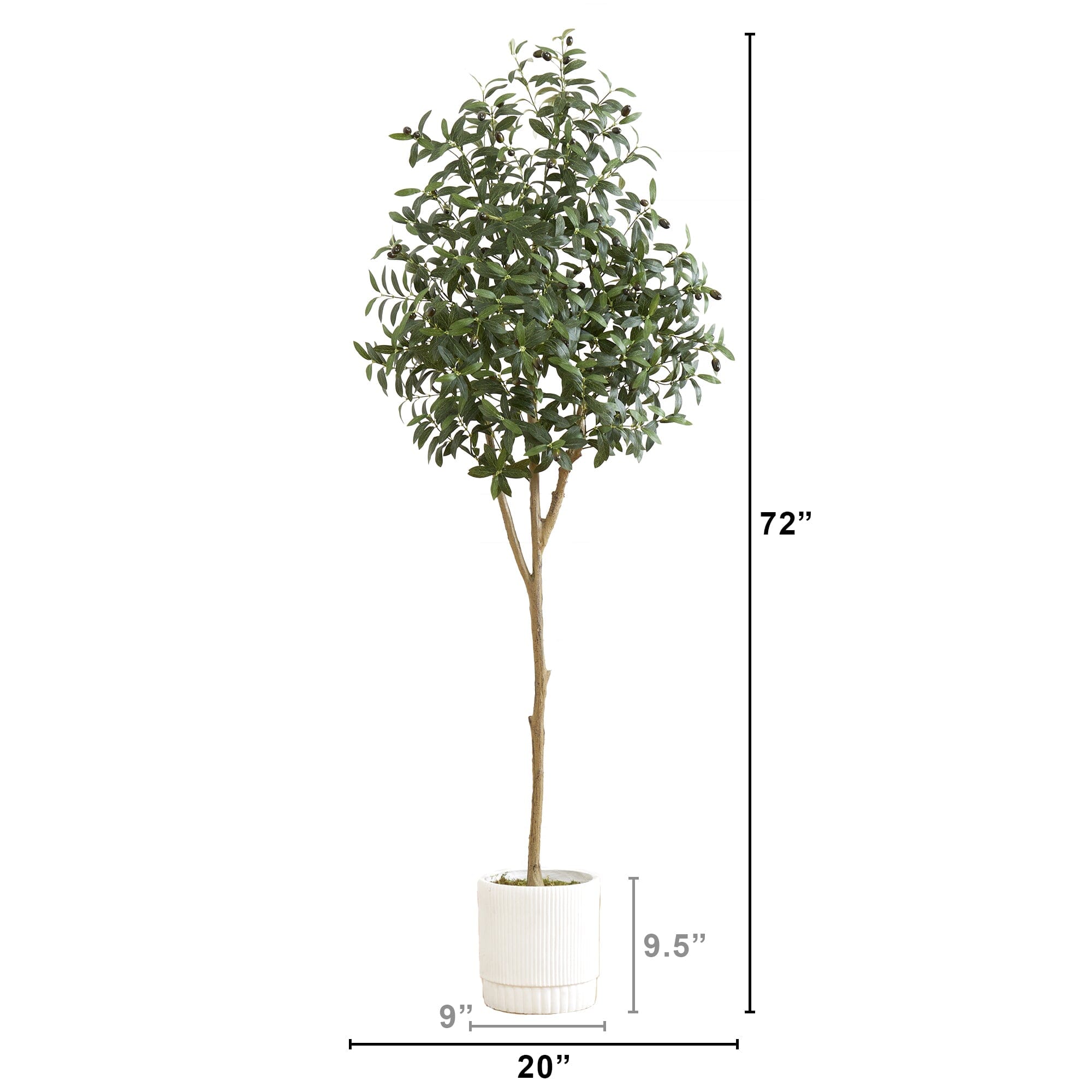 Faux Olive Tree in White Planter