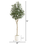 Faux Olive Tree in White Planter