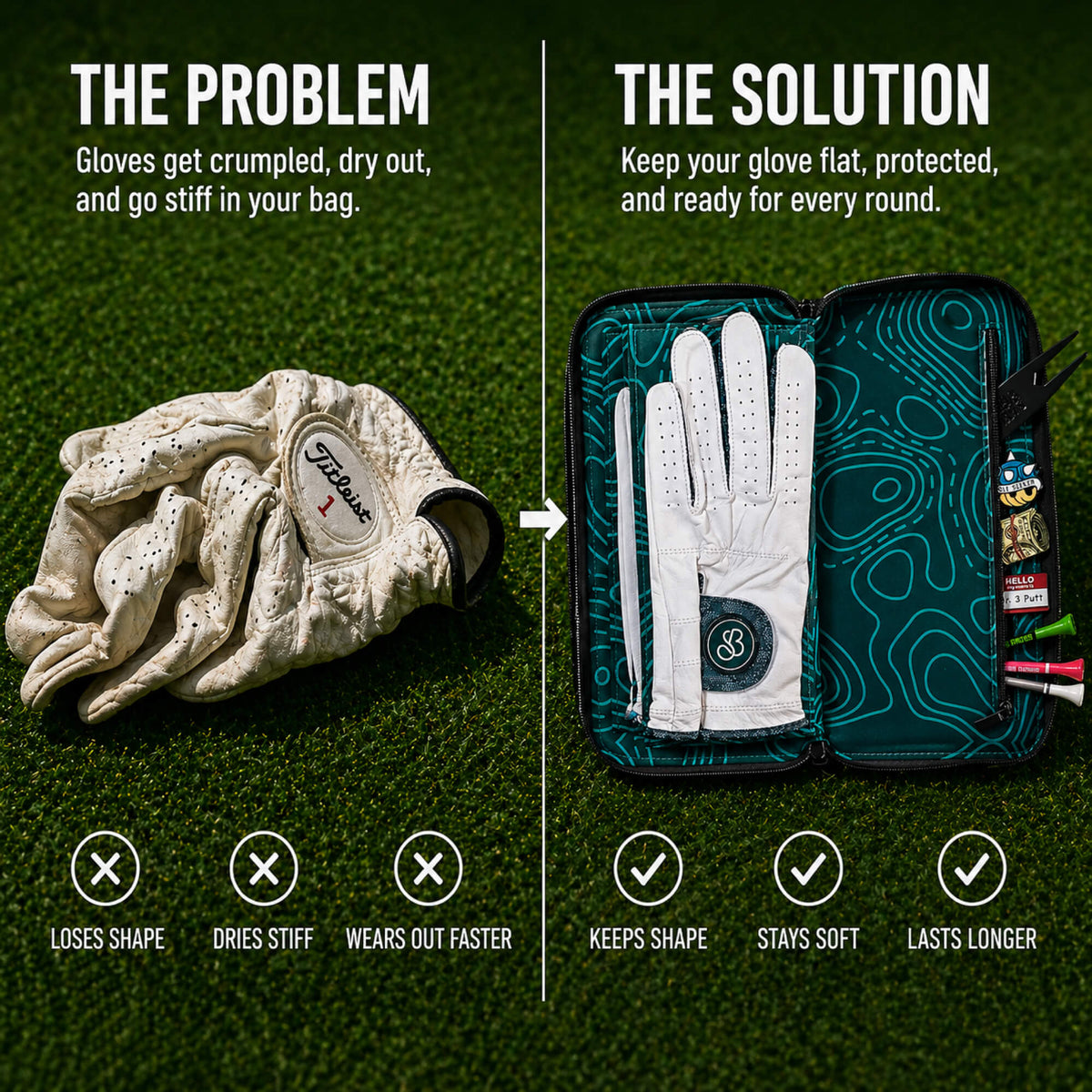 Leather Golf Glove Case