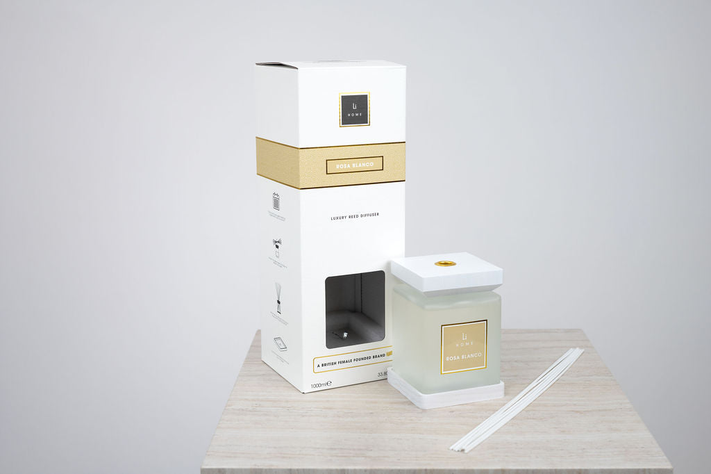 Luxury Square Diffuser - Rosa blanco