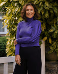 Striped Cotton Roll Neck