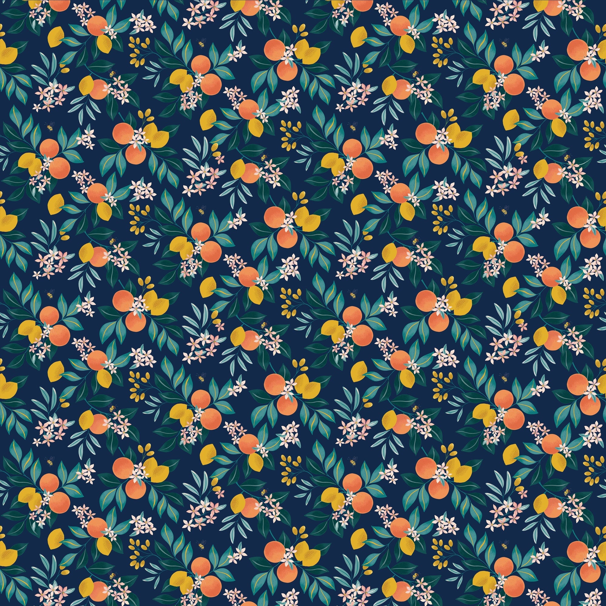 Limonata Citrus Floral Wallpaper
