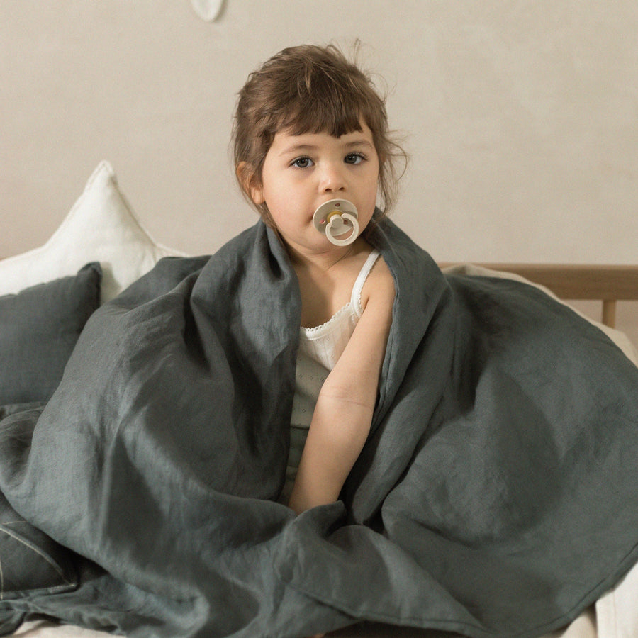 Lin Francais Duvet Bundle in Green Blue by Nobodinoz