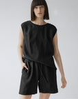 Linen Pyjama Set in Black