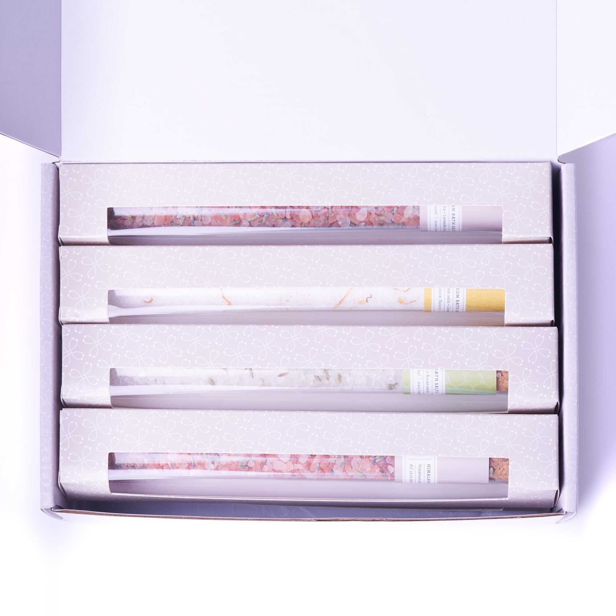 Natural Bath Salts Gift set in 8 Glass Tubes, Luxurious Bath Experience-4