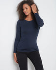 Long Sleeve Crew Neck Cotton Modal T-shirt
