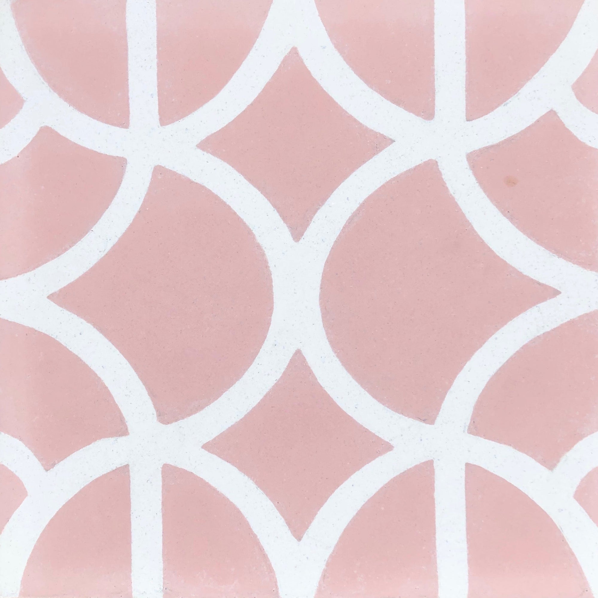 Luxury Moroccan cement tiles, premium pink-white Lotus floor and wall tiles, handcrafted exotic contemporary design by Maria Starling by Maria Starling Design at brixbailey.com
