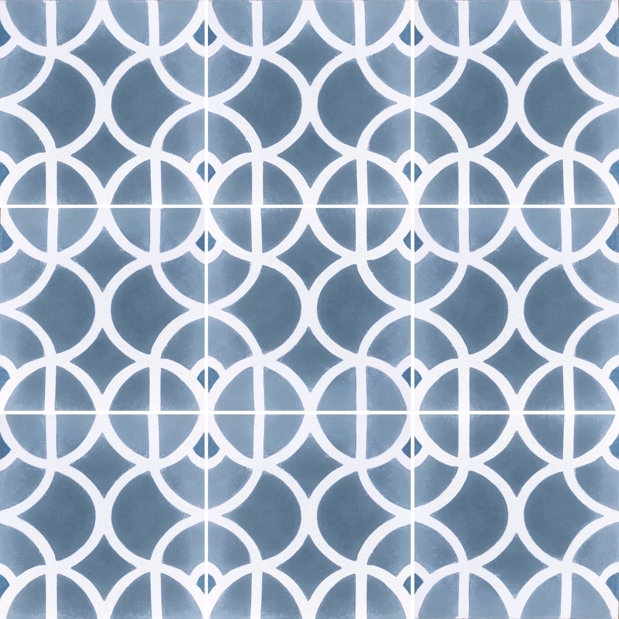 Luxury handcrafted LOTUS cement tile, premium grey and white Moroccan floor and wall tiles, stylish contemporary design by Maria Starling Design at brixbailey.com
