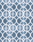 Lotus cement tile, premium black and white floor tile with sky blue accents, handcrafted Moroccan luxury tiles, stylish contemporary bathroom or kitchen tiles by Maria Starling Design at brixbailey.com