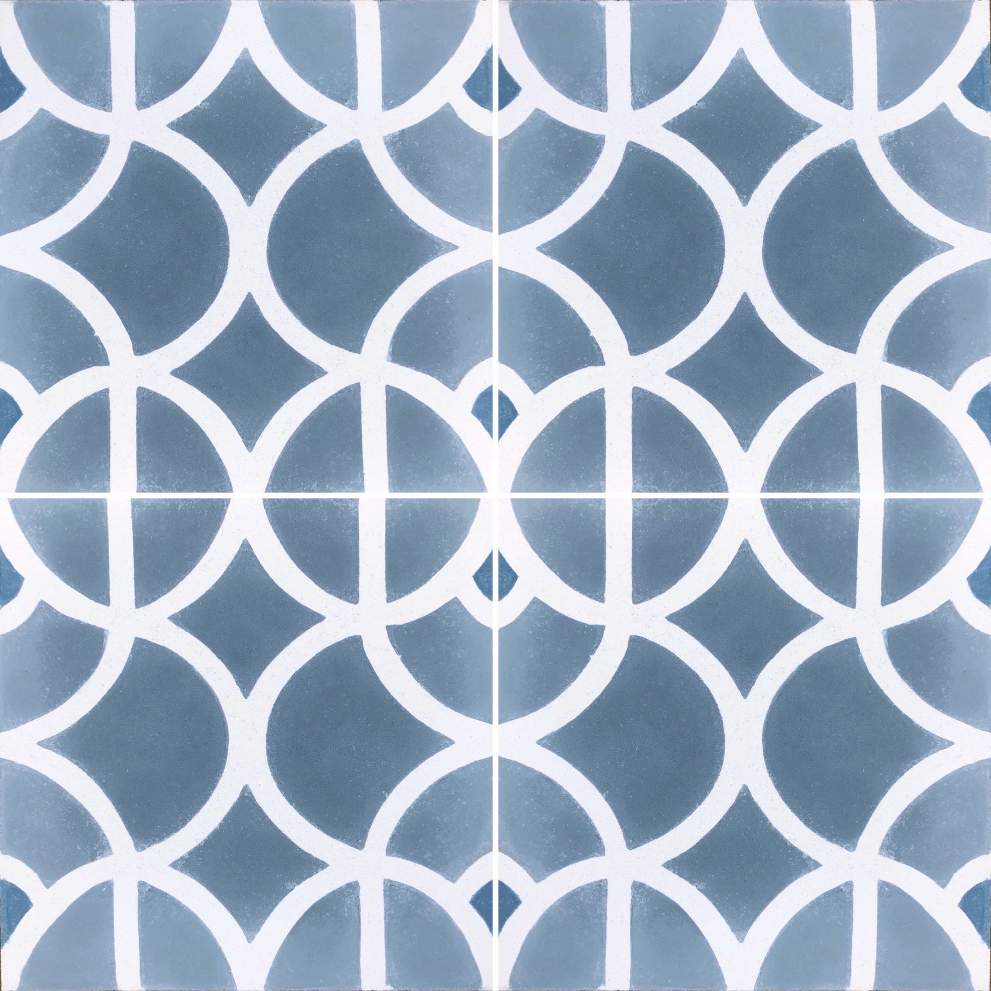 Lotus cement tile, premium grey and white Moroccan floor tiles, handcrafted luxury bathroom and kitchen tiles, stylish contemporary design by Maria Starling Design at brixbailey.com