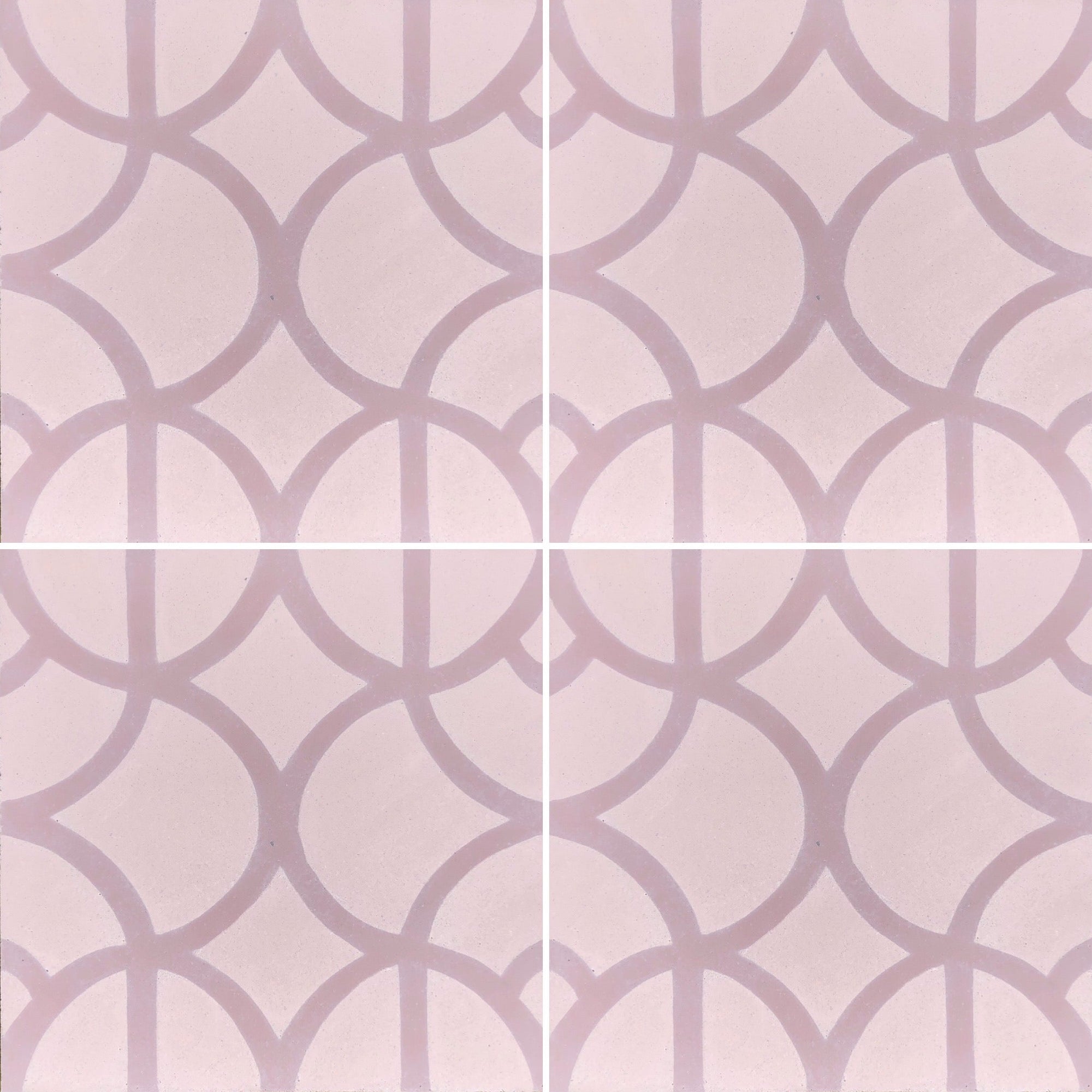 Lotus cement tile, premium pink mauve floor and wall tile, handcrafted Moroccan luxury tiles, stylish contemporary bathroom kitchen tiles by Maria Starling Design at brixbailey.com