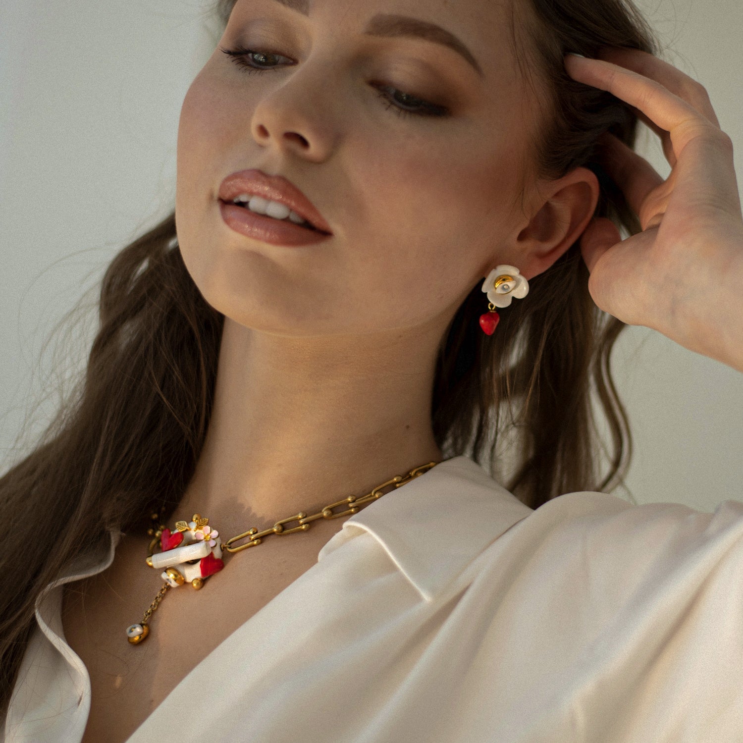 Eye of Protection Earrings – Handmade 24K Gold & Swarovski by SCULP at www.brixbailey.com