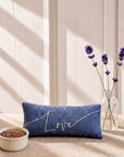Love Embroidered Linen and Lavender Eye Pillow
