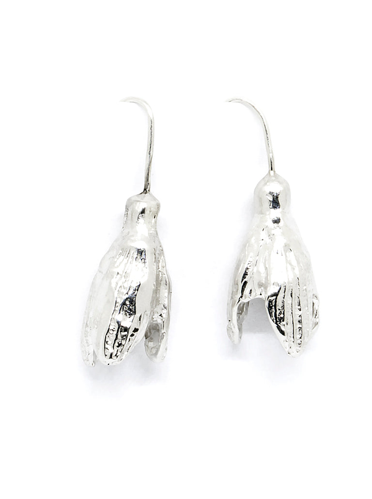 SPRING Snowdrops Silver Earrings – Handcrafted &amp; Nature-Inspired by Agnes Veski Jewellery at www.brixbailey.com