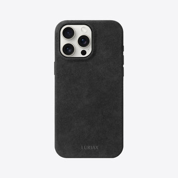 Indulge in Elegance & Defense: Handcrafted Alcantara iPhone Case with Stainless Steel Accents & Superior Protection by Luriax at brixbailey.com