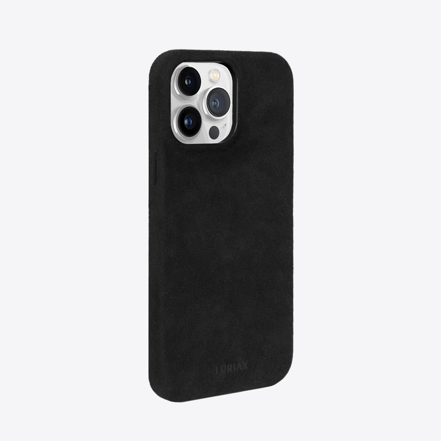 Indulge in Elegance & Defense: Classic iPhone Case with Genuine Italian Alcantara & Stainless Steel Accents - Slim, Protective & MagSafe Compatible by Luriax at brixbailey.com