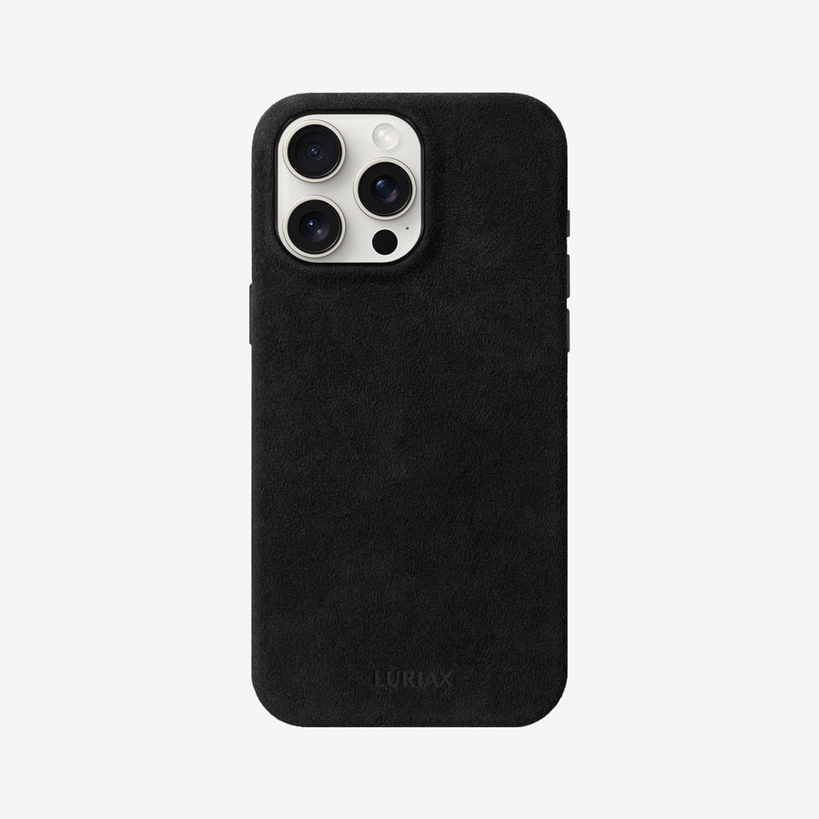 Indulge in Elegance & Protection with Classic Alcantara iPhone Case - Genuine Italian Suede, Stainless Steel Accents & MagSafe by Luriax at brixbailey.com
