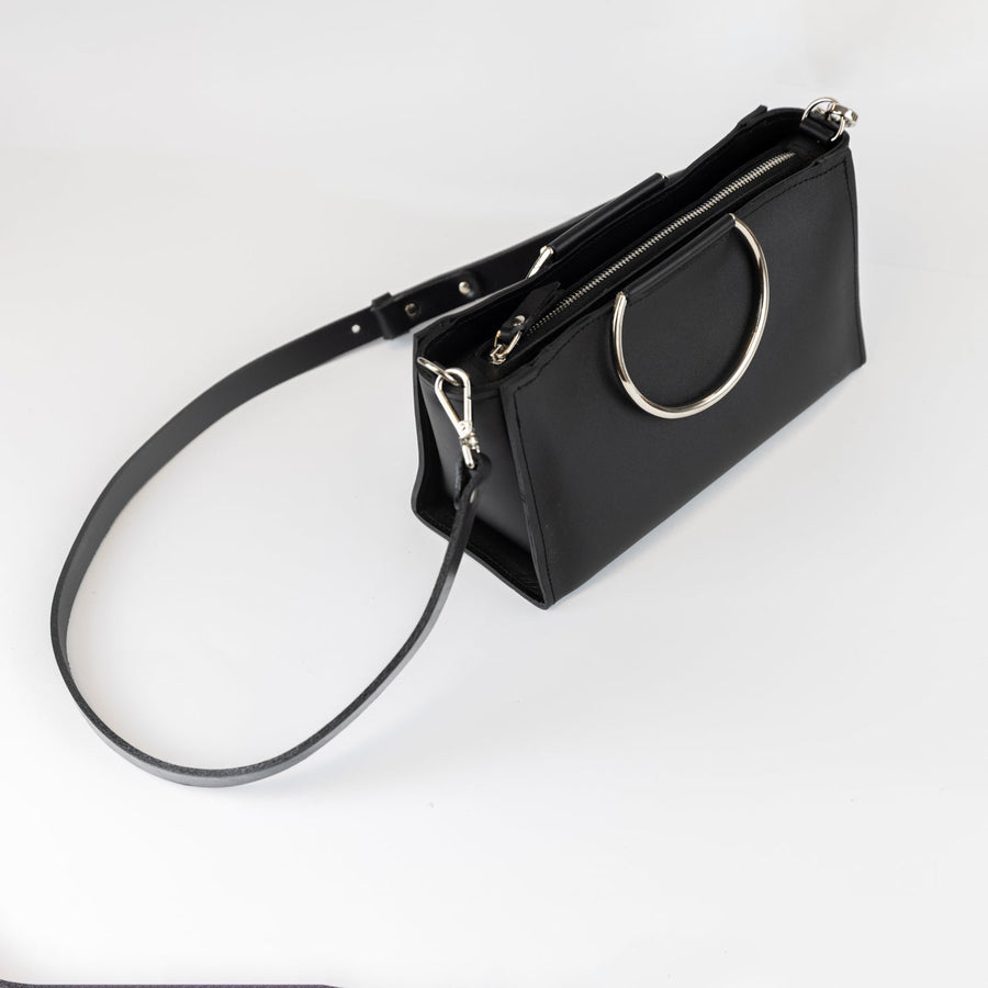 Genuine Leather Crossbody Bag with Adjustable Strap