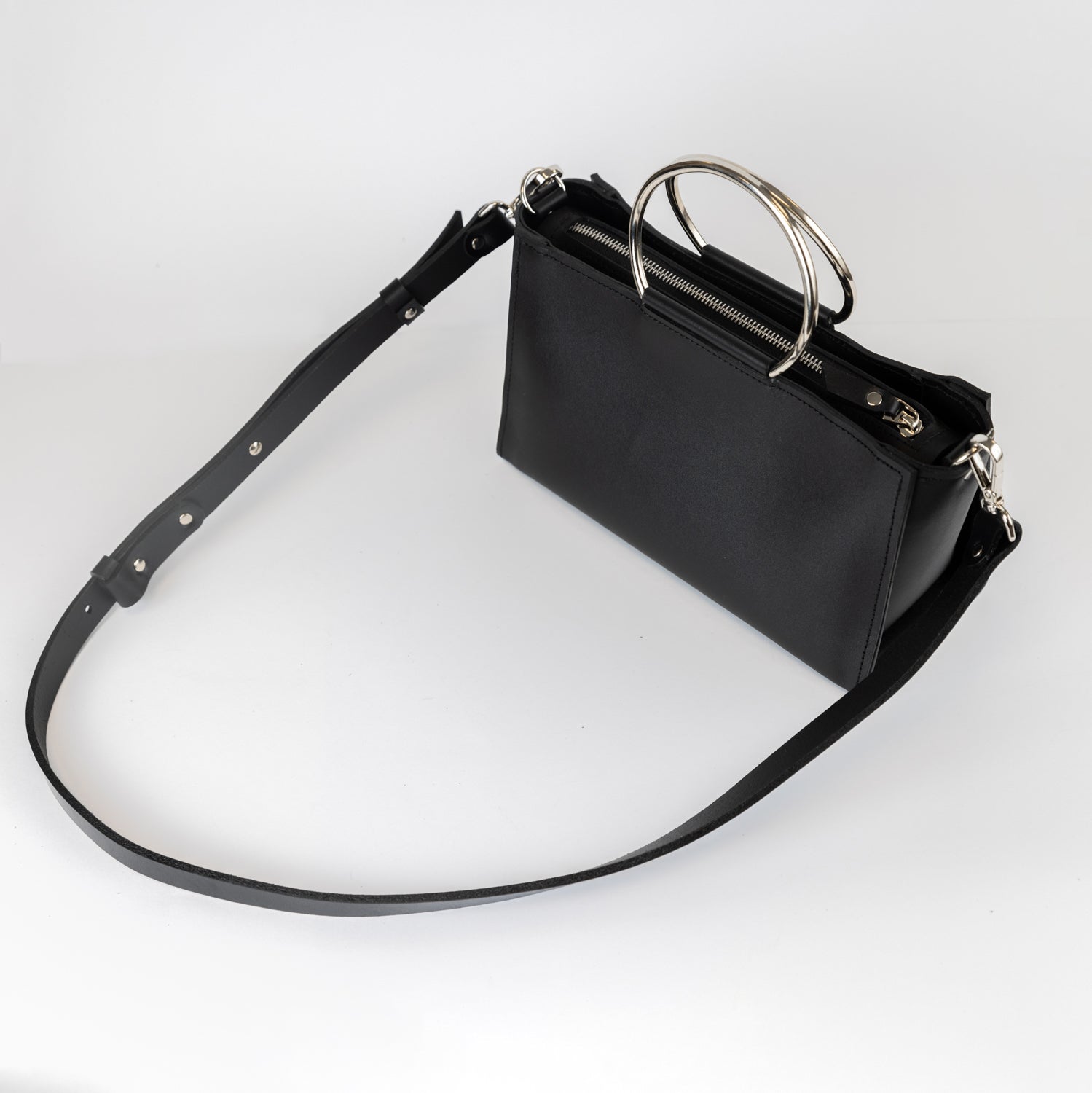 Genuine Leather Crossbody Bag with Adjustable Strap