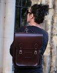 Handmade Leather City Backpack - Marsala Red Executive