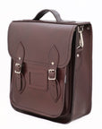 Handmade Leather City Backpack - Marsala Red Executive