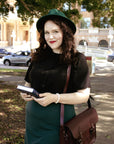 Handmade Leather Satchel - Marsala Red