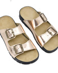 Meeliku Rose Gold Slides – Elegant, Handcrafted Comfort by Omaking at brixbailey.com