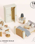 Wooden Dolls House Bedroom Set