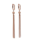 Glow White Tassel Earrings in Rose Gold and Silver