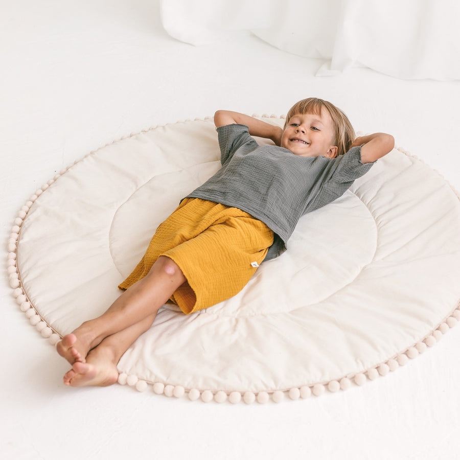 MINICAMP Kids Playmat in Ecru - Stylish, Soft & Handcrafted Nursery Playmat by Minicamp at brixbailey.com