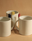 Straw Cup Mug in Red, Yellow and Blue