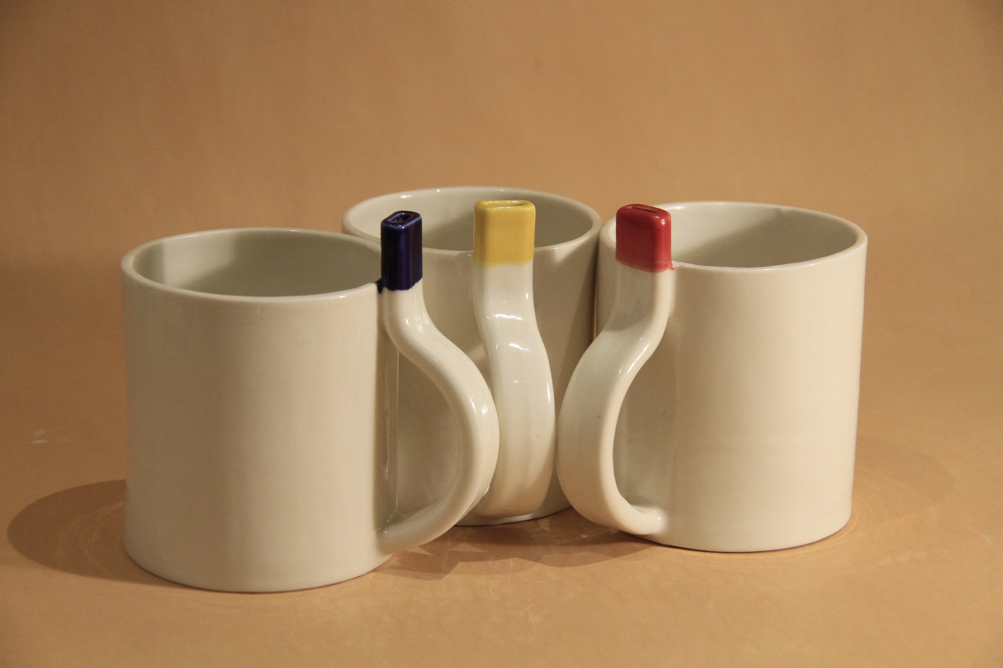Straw Cup Mug in Red, Yellow and Blue