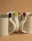 Straw Cup Mug in Red, Yellow and Blue