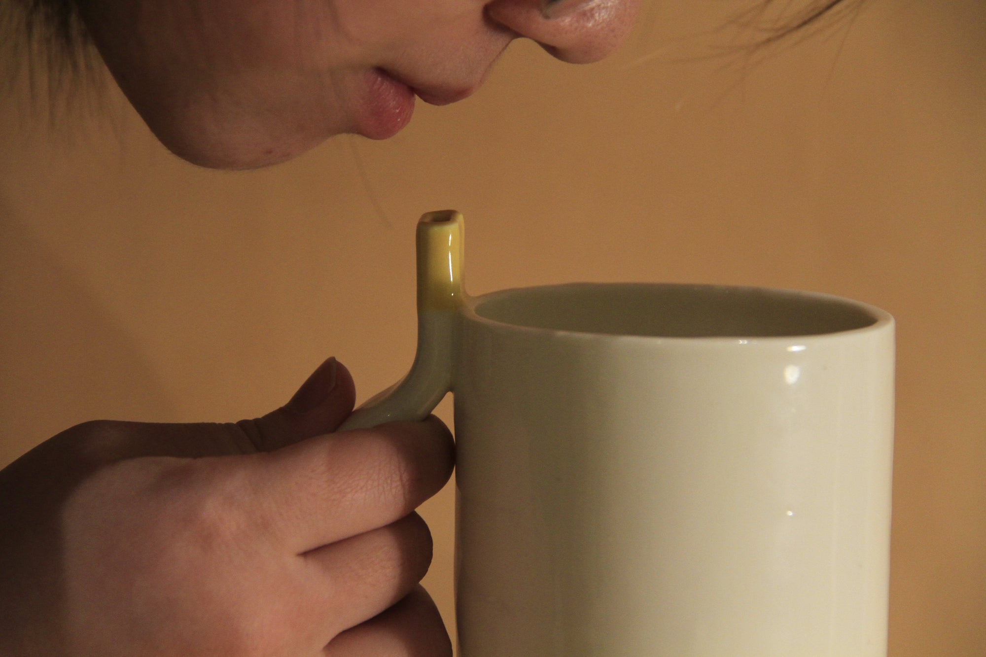 Straw Cup Mug in Red, Yellow and Blue