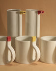 Straw Cup Mug in Red, Yellow and Blue