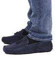 Tasselled Driving Loafers, navy blue suede