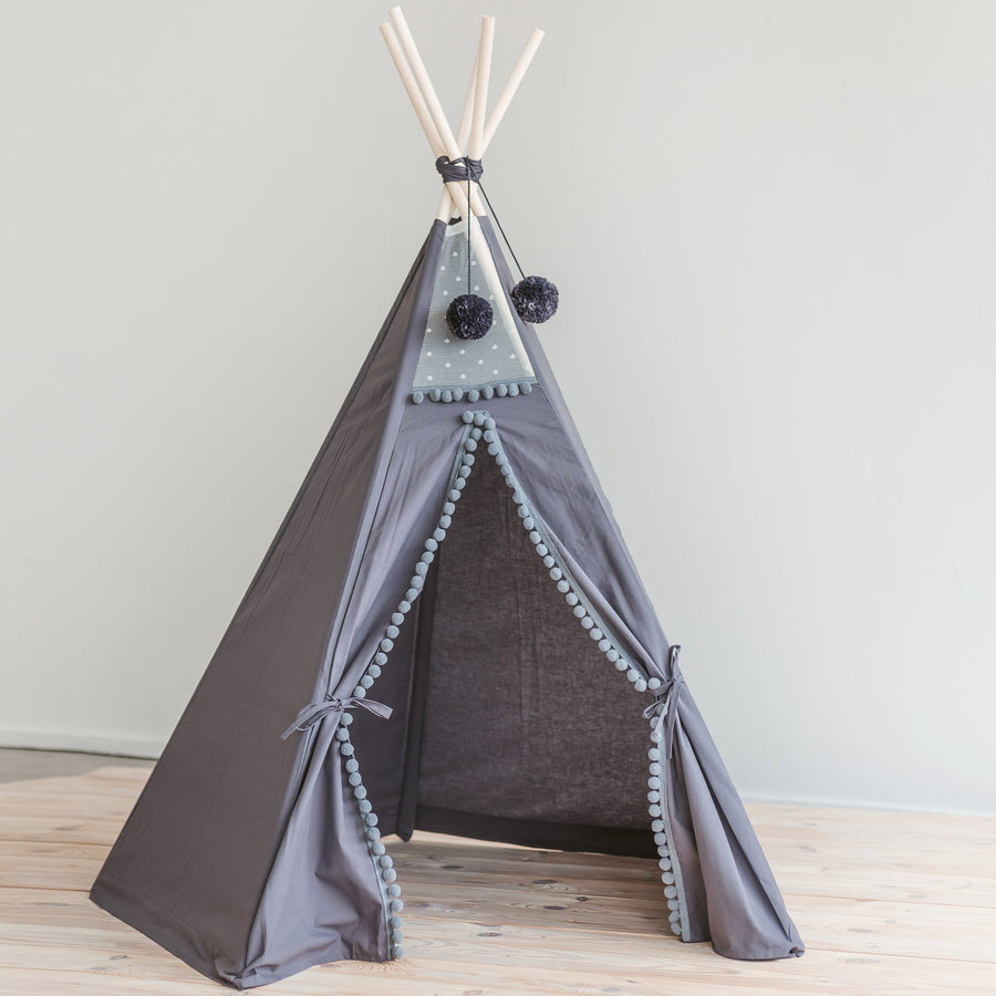 MINICAMP Grey Teepee Tent for Kids - Fun, Cozy & Imaginative Play Space by Minicamp at brixbailey.com