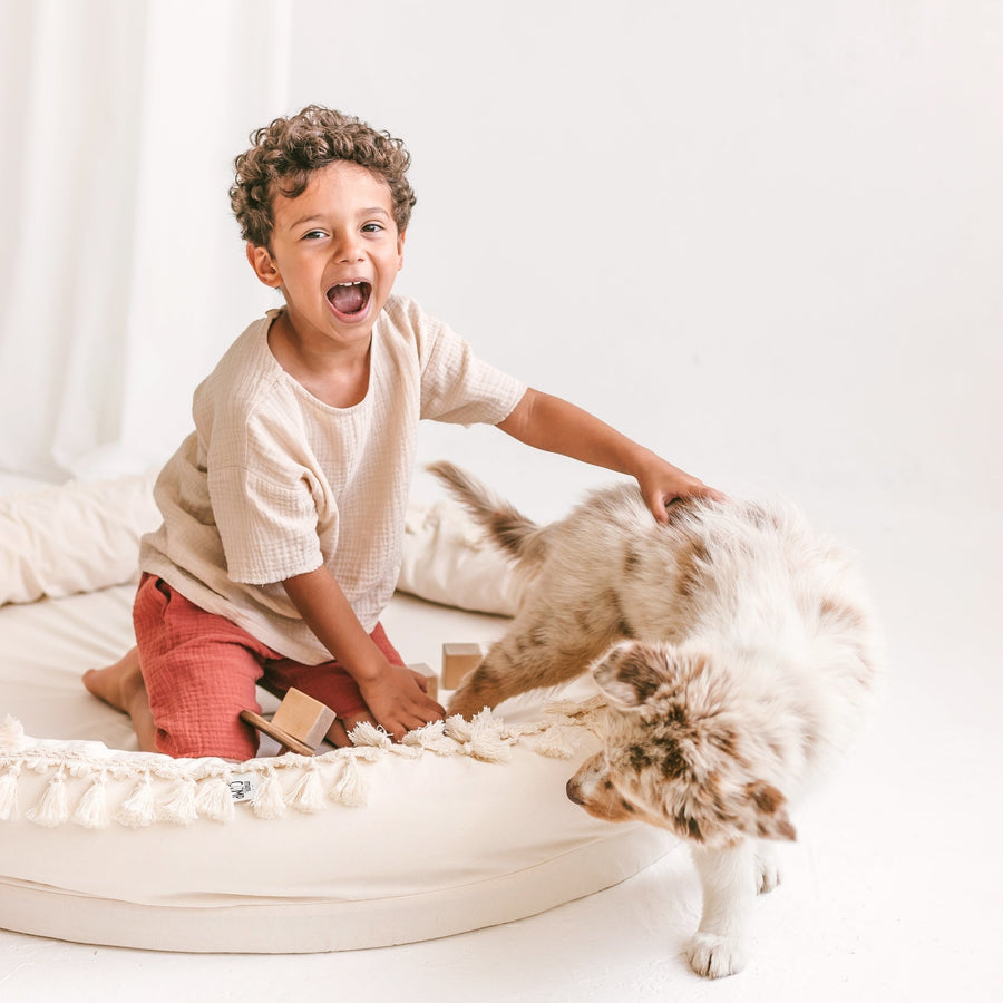 Round Kids Nest Play Mat - Versatile Lounger for Play & Sleep by Minicamp at brixbailey.com