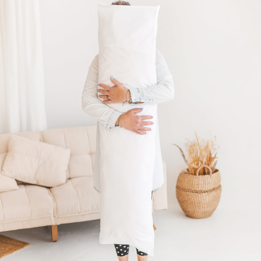 Settle into the Cozy Comfort of MINICAMP Organic Pregnancy Pillow - GOTS-Certified & Hypoallergenic by Minicamp at brixbailey.com