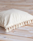 Cozy Cotton Cushion with Tassels - Boho Charm for Home Decor by Minicamp at brixbailey.com