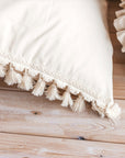 Cozy Cotton Cushion with Tassels - Boho Charm for Home Decor by Minicamp at brixbailey.com