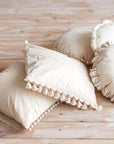 Cozy Cotton Cushion with Tassels - Boho Charm for Home Decor by Minicamp at brixbailey.com