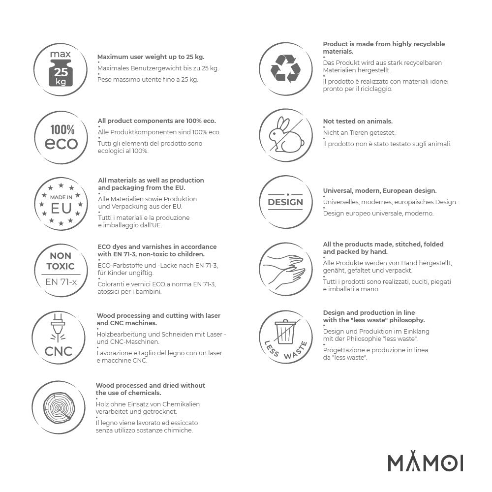 MAMOI® Babyschaukel, Baby schaukel Indoor Outdoor, Kinderschaukel aus Holz, Holzschaukel für Kinder, Schaukeln für türrahmen, Swing, Kleinkinderschaukel ab 1 jahr für Kinderzimmer-5