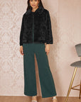 Yumi Black Faux Fur Short Jacket