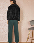 Yumi Black Faux Fur Short Jacket