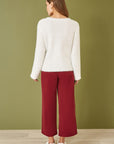 Yumi Ivory Sequin Snowflake Fluffy Jumper